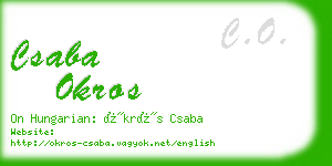 csaba okros business card
